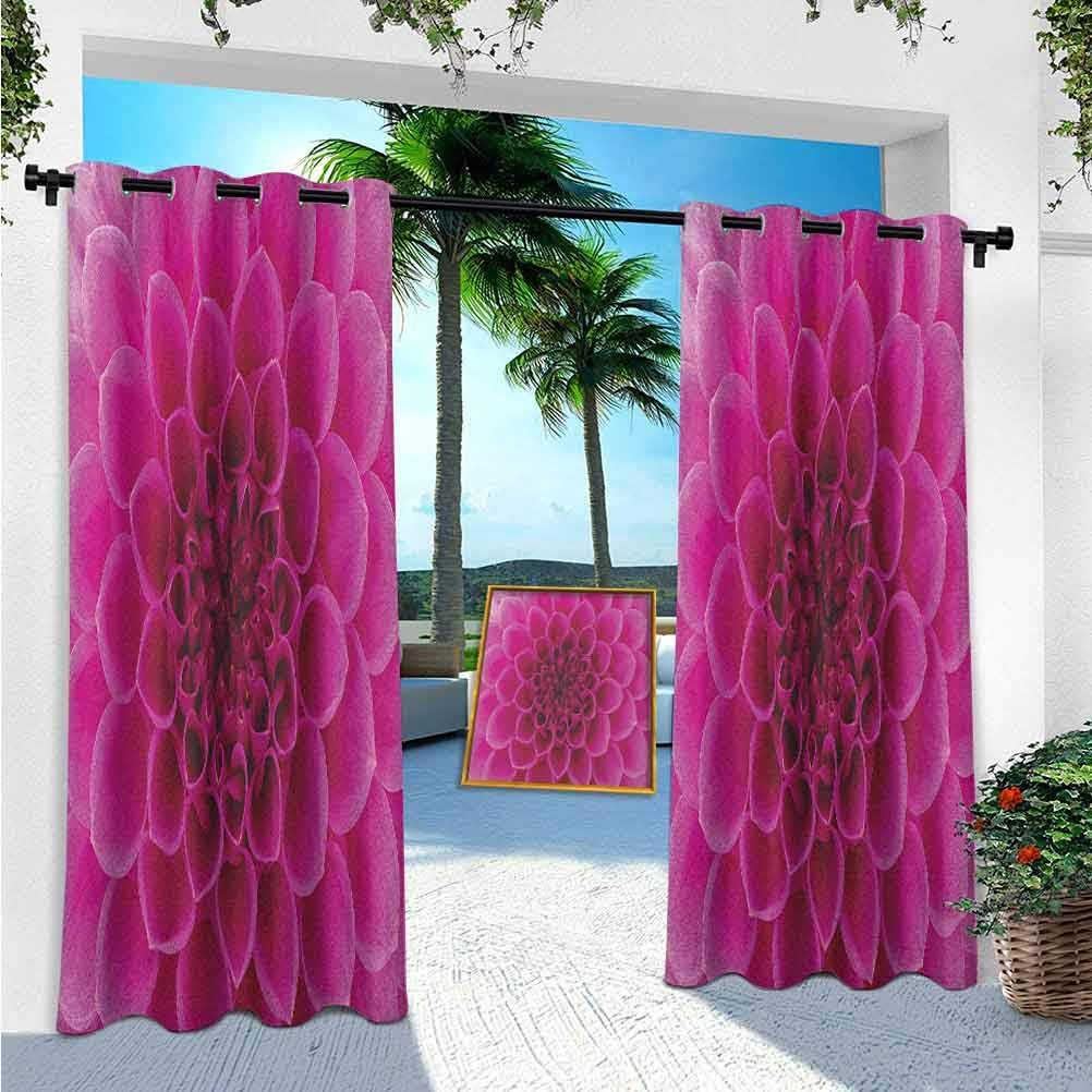 YUAZHOQI Floral Outdoor Curtains, CloseUp Flower Petals Florets Nature