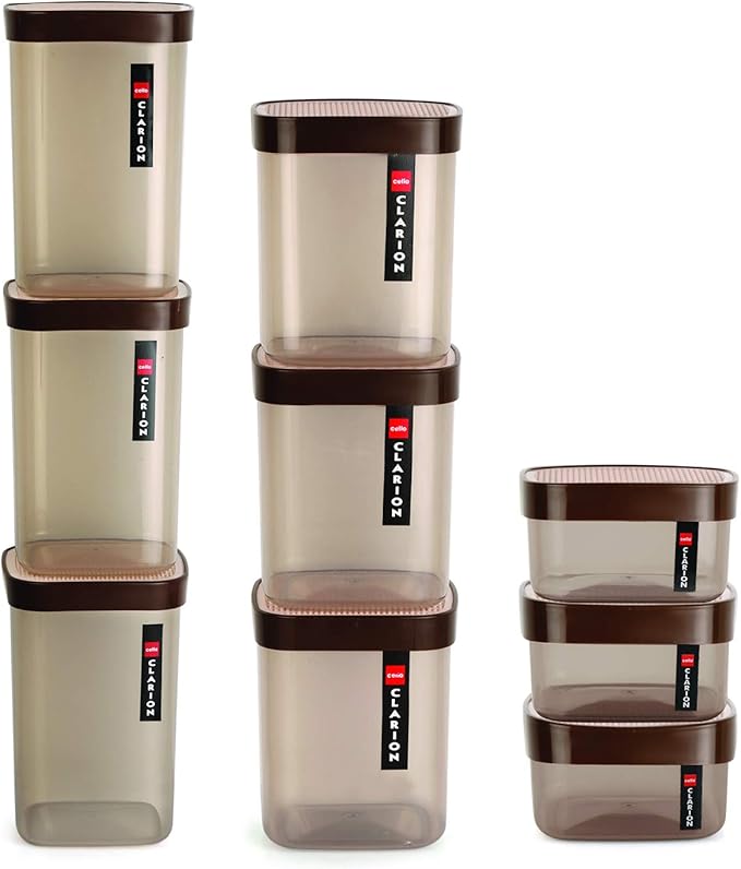 Buy Cello Plastic Storage Container 500ml, 1000ml, 2200 ml, Set of 9