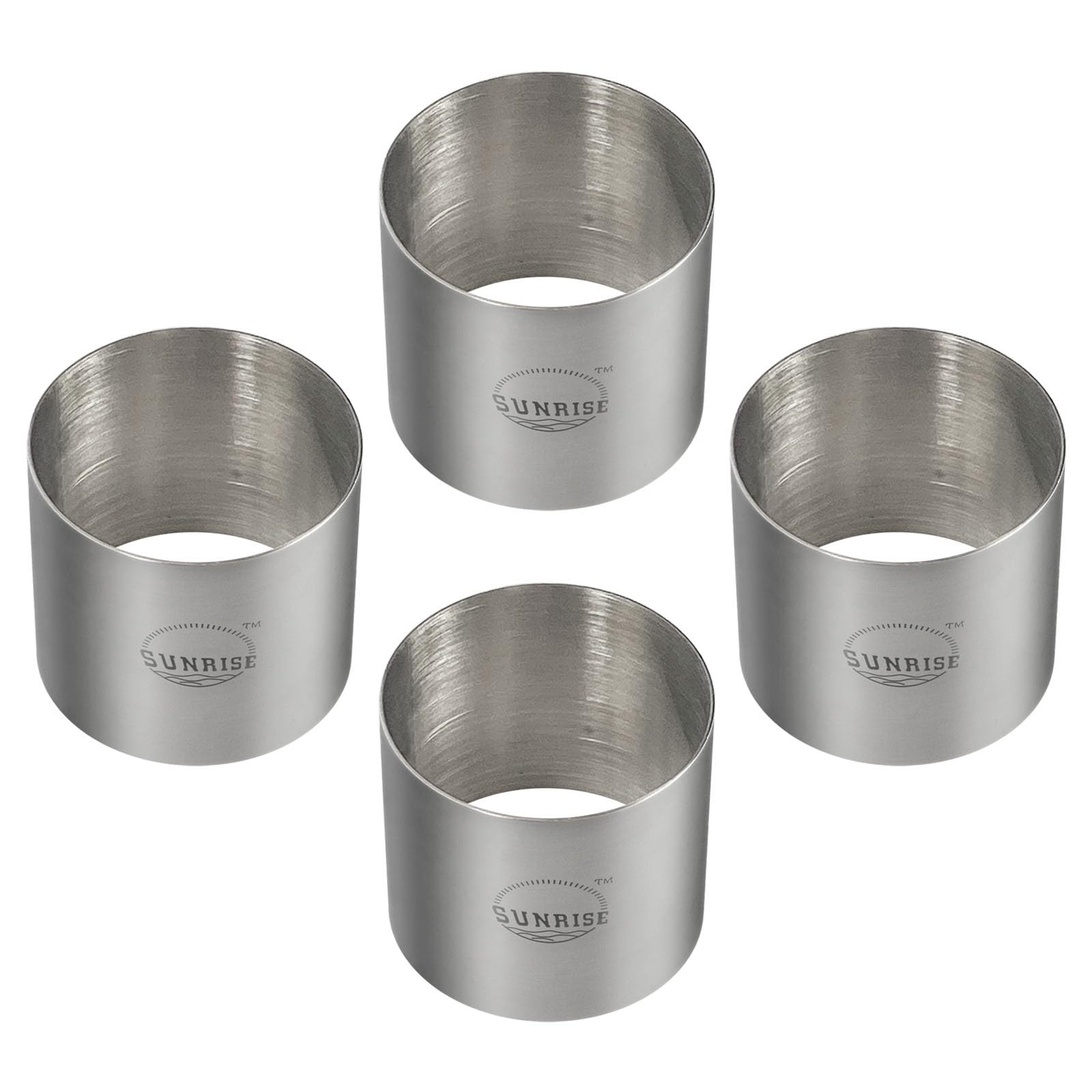 Photo 1 of (Pack of 4)Sunrise Kitchen Supply Plating Forms Stainless Steel Ring Mold Sets 3" X 2.75" (3" x 2.75")