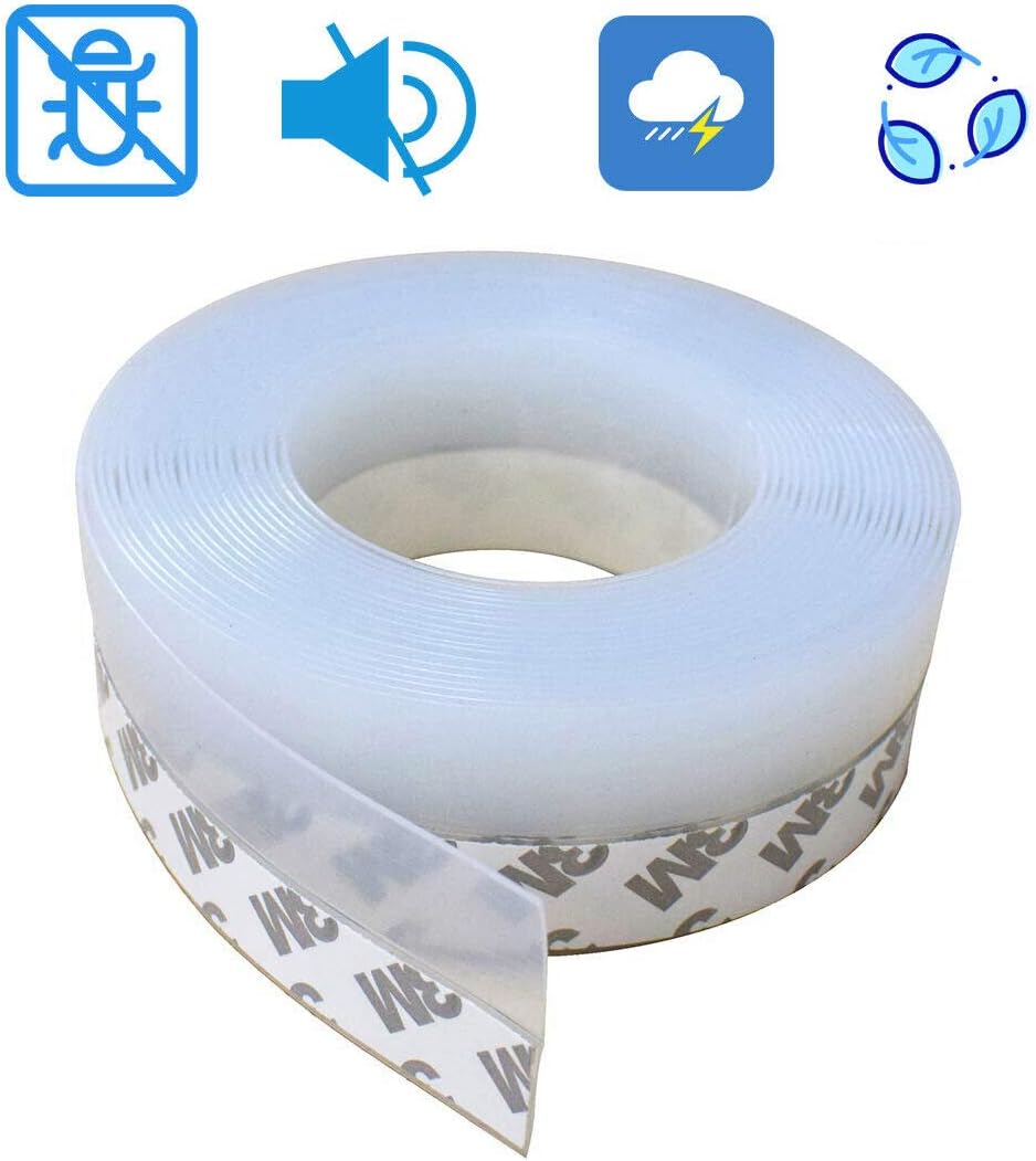Weather Stripping Door Seal Strip,Door Strip Bottom, House and Glass Shower Door Seal Strip for Side of Door (25mm)
