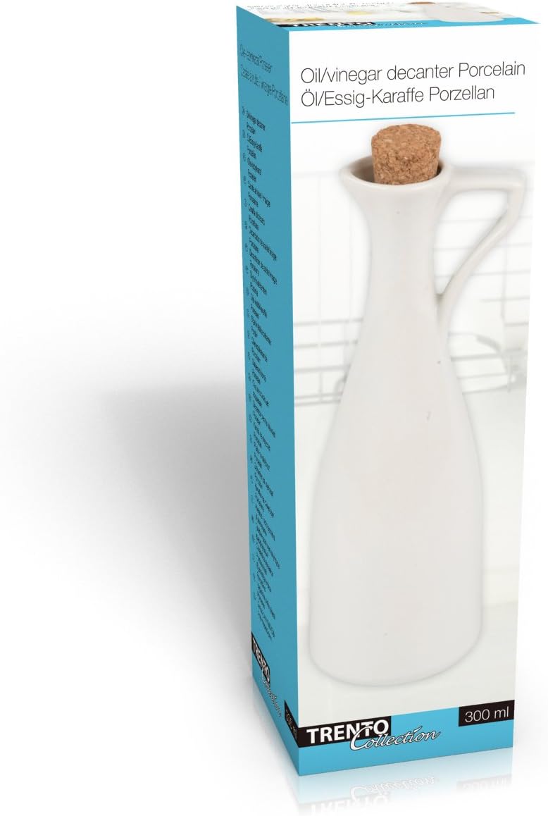 Porcelain 300ml Oil Balsamic Vinegar Dressing Decanter Dispenser Pourer Bottle (Single)