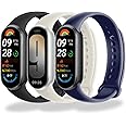 BABEJIA 3PCS Straps Compatible with Xiaomi Mi Band 9 and Xiaomi Mi Band 8, Soft Silicone Mi Band 9 Straps, Replacement Bands for Xiaomi Smart Band 9/8 Wristband, Breathable, Adjustable Length