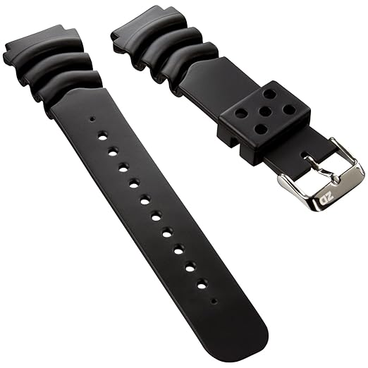Taucheruhrenarmband bei ZULUDIVER® für Seiko Z20 Monster, Schwarz, 20mm