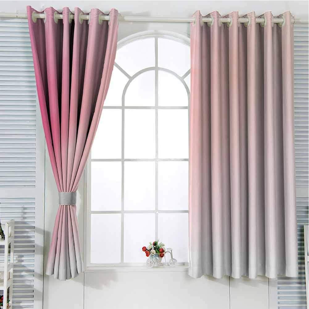Pink Room Darkening Curtains for Bedroom Blurred Background Changing Colors Ombre