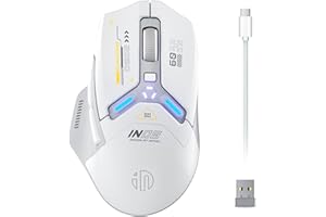 INPHIC IN9 Wireless Gaming Mouse, True Tri-Mode Bluetooth/Type-C Wired/2.4G Wireless Connection, 10000 DPl, Fully Programmable, RGB Backlit, for Laptop PC Mac