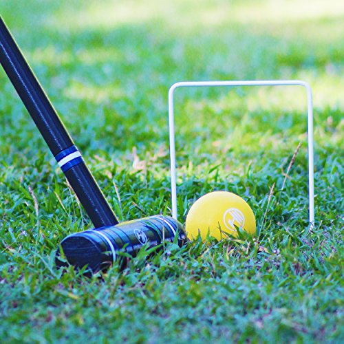 Harvil Complete Six-Player Croquet Set with Mallets, Balls, Stake Posts, Wickets and Carrying Case