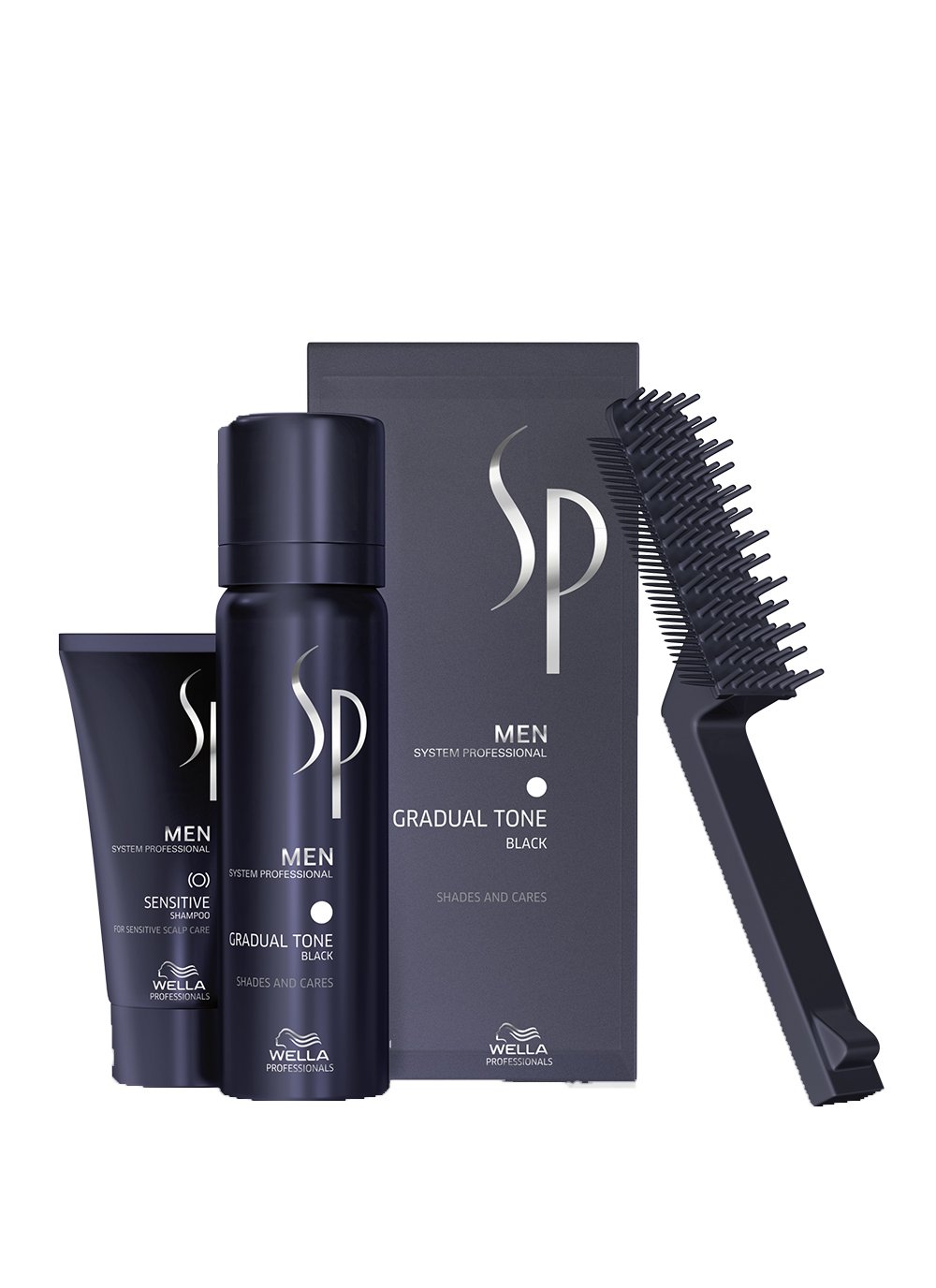 Wella SP Men - Set de espuma de pigmento negro Gradual Tone (60 ml) + champú (30 ml)