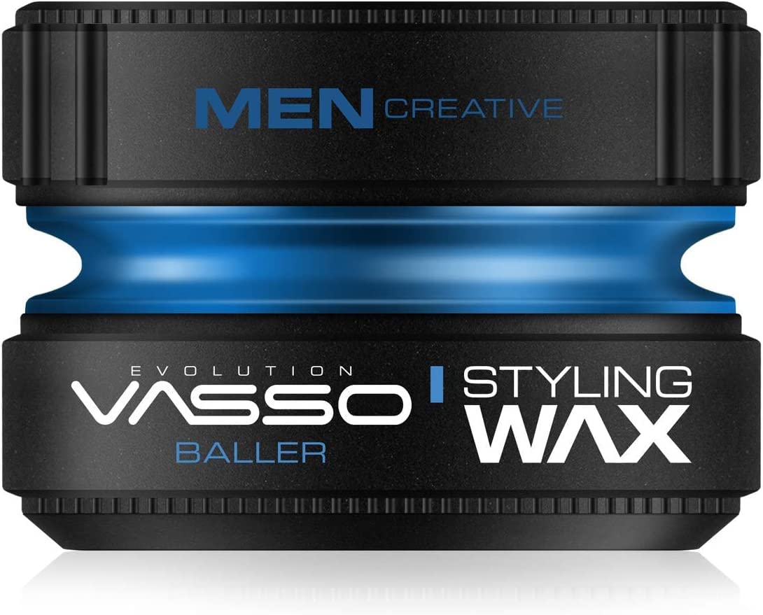 Vasso Hair Styling Wax Baller Blue 150 ml | Strong Hold | Maximum Control Hair Styling Wax For Men | Shine Look | Bubblegum Scent | Hair Gel Wax โ image 1