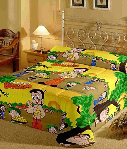 Hav Kids Double Bedsheet And 2 Pillow-Cover Chota Bheem Print Standard Yellow