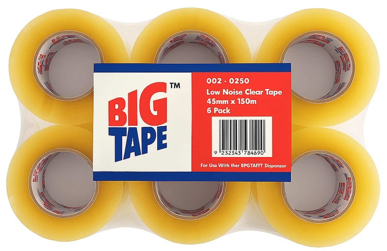 Big Tape - Low Noise - Clear Tape - 48mm x 150m - 6 Pack (Clear Tape)