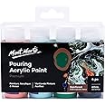 Mont Marte Premium Pouring Acrylic Paint, Rainforest, 4pc Set, 2oz (60ml) Bottles, Pre-Mixed Acrylic Paint, Suitable for a Variety of Surfaces Including Stretched Canvas, Wood, MDF and Air Drying Clay