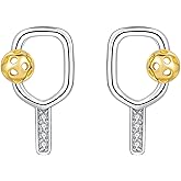 Pickleball Stud Earrings 925 Sterling Silver Jewelry Pickle Ball Gifts for Women Lover Players