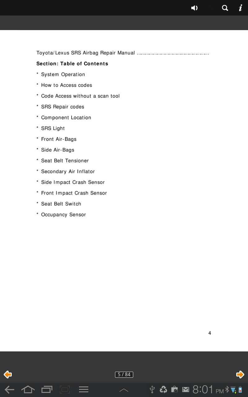 Toyota/Lexus SRS Airbag Repair Manual