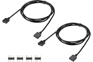MECCANIXITY 2 Pcs ARGB Extension Cable, 5V 20" 3 Pin 1 to 1 Female to Female ARGB Adapter Cable with 3 Pin Male Connectors fo
