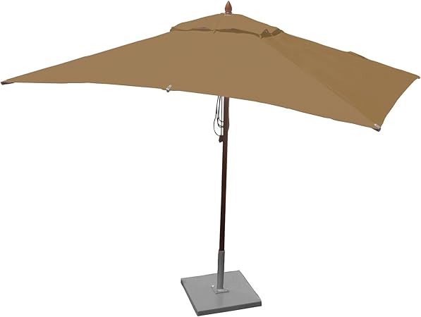 Amazon Com Greencorner Mahogany Rectangle Patio Umbrella 10 X 6 5 Foot Beige Garden Outdoor