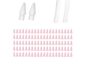 YBSUCLD 100pcs Silicone Nib Sleeves，2pcs Replacement Tips and 2pcs Silicone Pencil Case Compatible with Apple Pencil1/2/Pro/USB-C Suitable for iPencil Nib for iPad Pencil