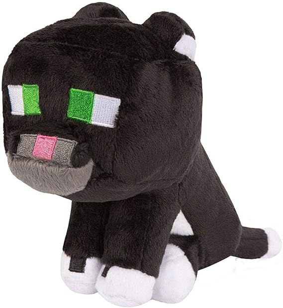 Minecraft 6363 8 Inch Tuxedo Cat Plush Toy Amazon Co Uk Toys Games