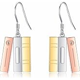 Book/Guitar S925 Sterling Silver Dangle Earrings for Women Artist Music Jewelry Gifts