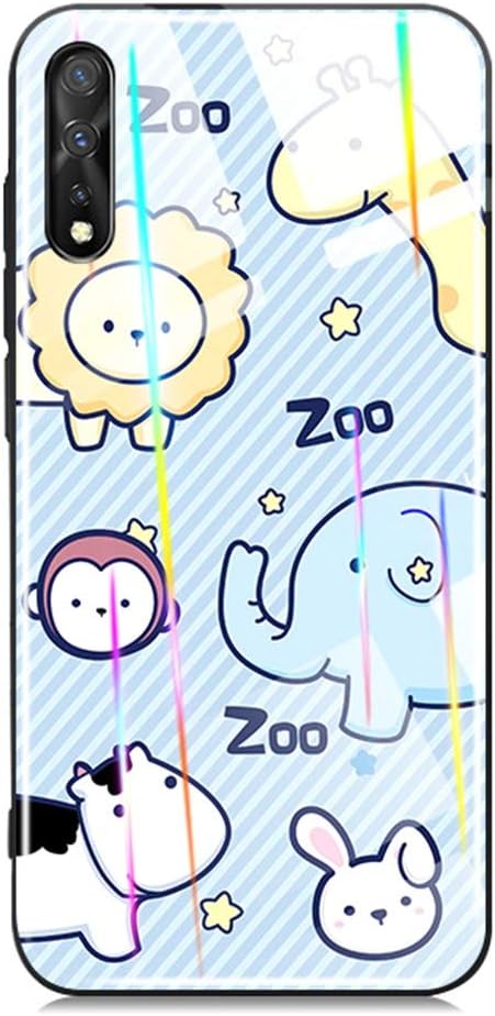 Yoodi Vivo iQOO Neo Case, Anime Tempered Glass Anti-Scratch Case Shockproof Protective Cover for Vivo iQOO Neo/Vivo Z5/Vivo S1 - Zoo