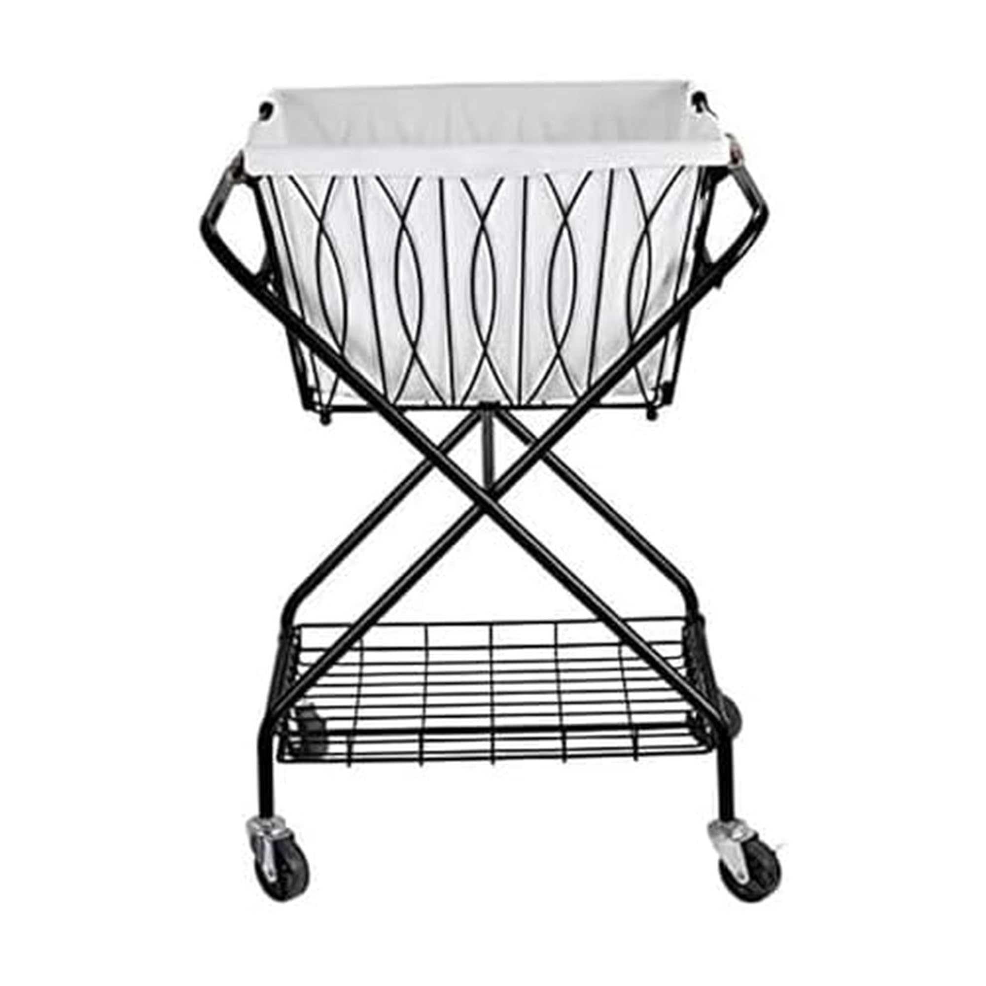 Photo 1 of **used***Artesa Verona Collapsible Laundry Cart with Basket, Black Large