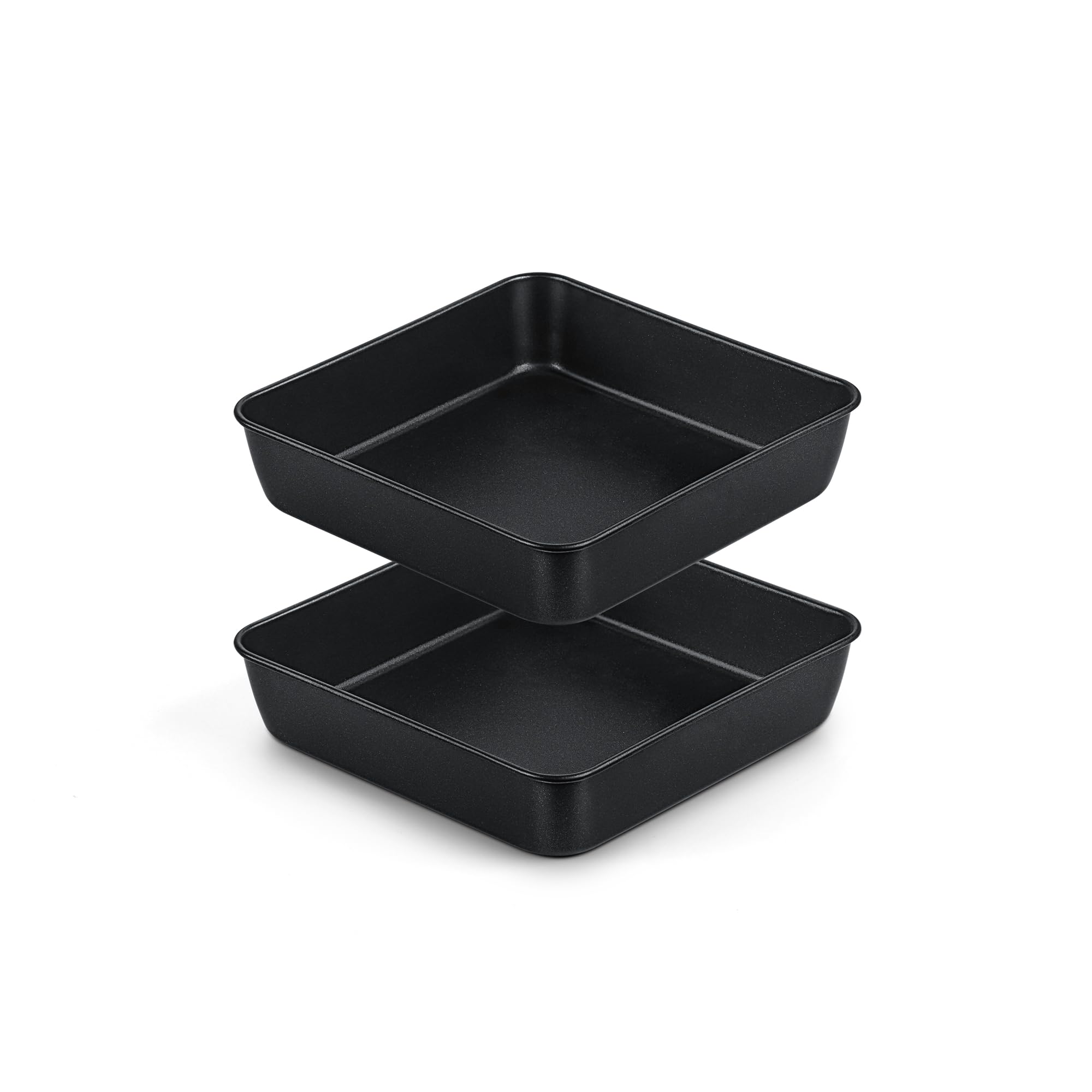 Onader 6 Inch Non-Stick Cake Tin Set of 2, Stainless Steel Baking Pan Square Cake Mould for Cakes Brownies and Roasting, Healthy & Heavy-Duty, Air Fryer & Oven Safe, Easy Clean