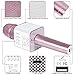 Wireless Microphone, Besteker Portable Wireless Mic Handheld Microphone Bluetooth Speaker Player for Music Playing, Mini Home KTV Karaoke for Apple Iphone Android Smartphone or PC (Rose Gold)