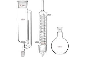 QWORK 1000ml Soxhlet Extractor Kit with High Borosilicate Glass Extraction Bottle, Extraction Tube, and Condenser, 29/32 Join