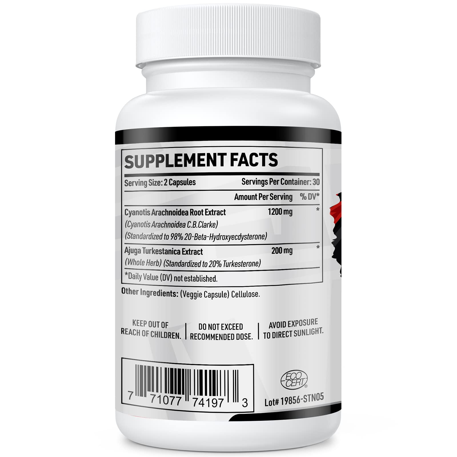 1400mg Beta Ecdysterone and Turkesterone Supplements, Maximized 98% Beta Ecdysterone & 20% Turkesterone Extract for Muscle Mass,Strength, Protein Synthesis, 120 Capsules