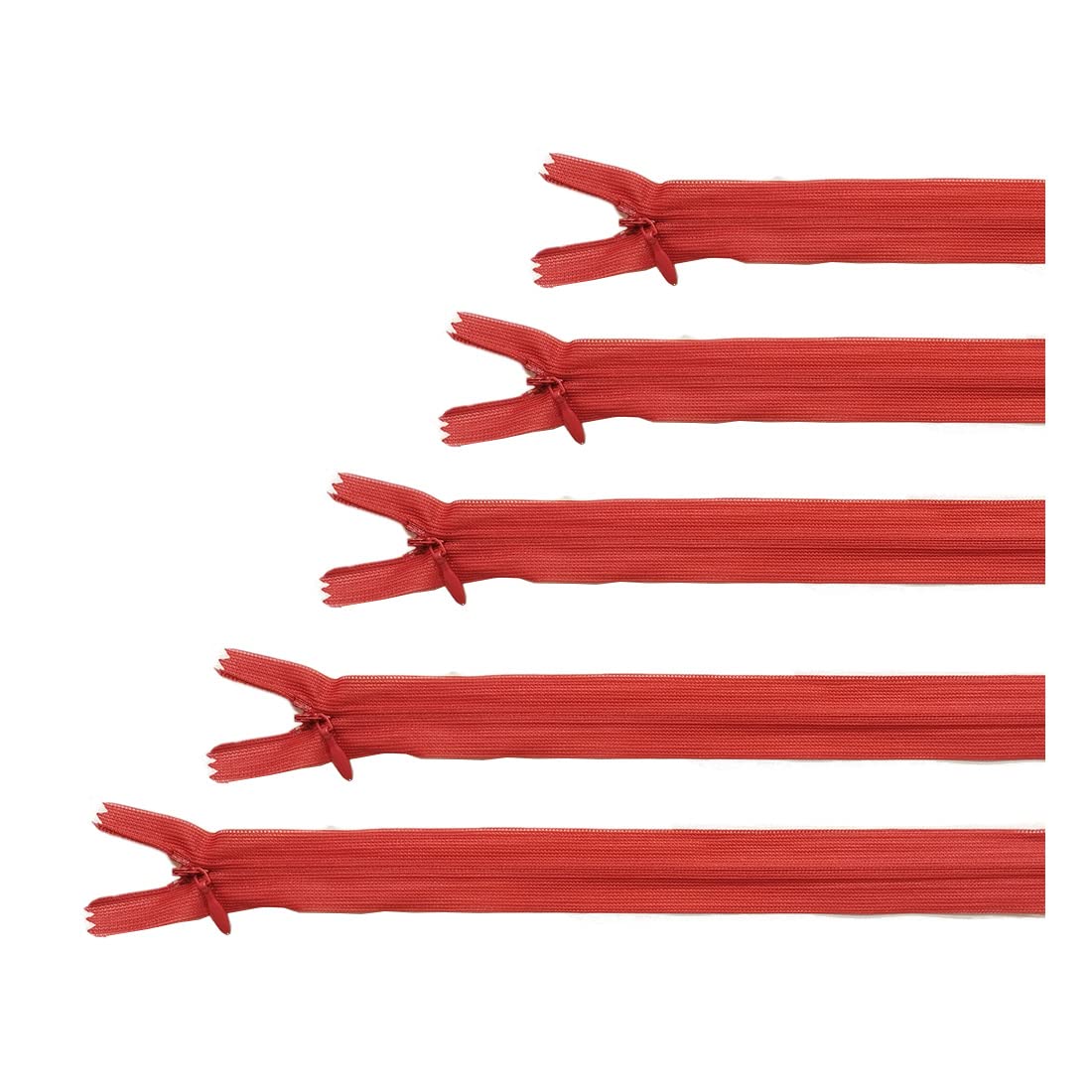 Invisible Zipper Closed, 5 Sizes and 20 Colors #3, Fine Zipper, Elegant and Discreet for Sewing on Clothes, Dresses, Skirts, Sewing Zipper, (Assorted 5 50 Units, 148)