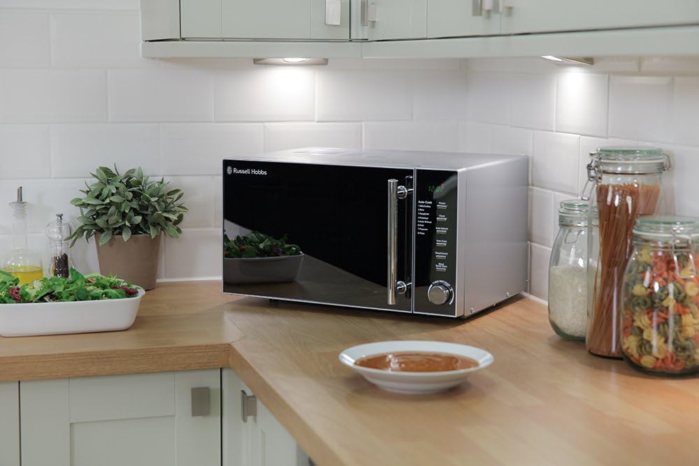 Russell Hobbs RHM2017 20L 800W Silver Digital Microwave, Child Safety Lock, Automatic Defrost, 5 Autocook Menus - Image 4