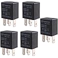 ESUPPORT Car Heavy Duty Relay Switch 12V 30A SPST 4Pin Waterproof Electrical Automotive Pack of 5