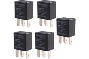 ESUPPORT Car Heavy Duty Relay Switch 12V 30A SPST 4Pin Waterproof Electrical Automotive Pack of 5