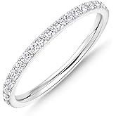 gelbesty 925 Sterling Silver Wedding Band for Women, Gold Promise Eternity Engagement Rings for Her, Non Tarnish Silver Stackable Thumb Pinky Band for Oura Ring Size 4/5/6/7/8/9/10/11
