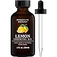 Brooklyn Botany Lemon Essential Oil - 100% Pure and Natural - Premium Grade Oil with Dropper - for Aromatherapy and Diffuser - 1 Fl Oz