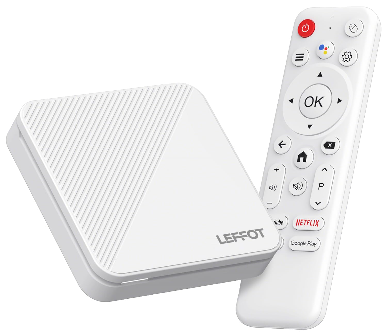 Photo 1 of Android 14.0 TV Box 2025, LEFFOT H313 4K Ultra HD Streaming Device for TV, 2GB RAM + 16GB ROM, Smart TV Box with Google Assistant Voice Remote, HDR 10, 2.4G & 5G WiFi 6, Allwinner Quad-Core A53