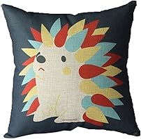 Baifeng Linen blend Hedgehog Pillow Case Cover Cartoon Animal Colorful Waist Cushion