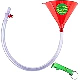Beer Bong Funnel With Valve - Kink Free Long Tube- Shotgun Tool Bottle Opener & E-Book - Great Beer Funnel For Drinking Games