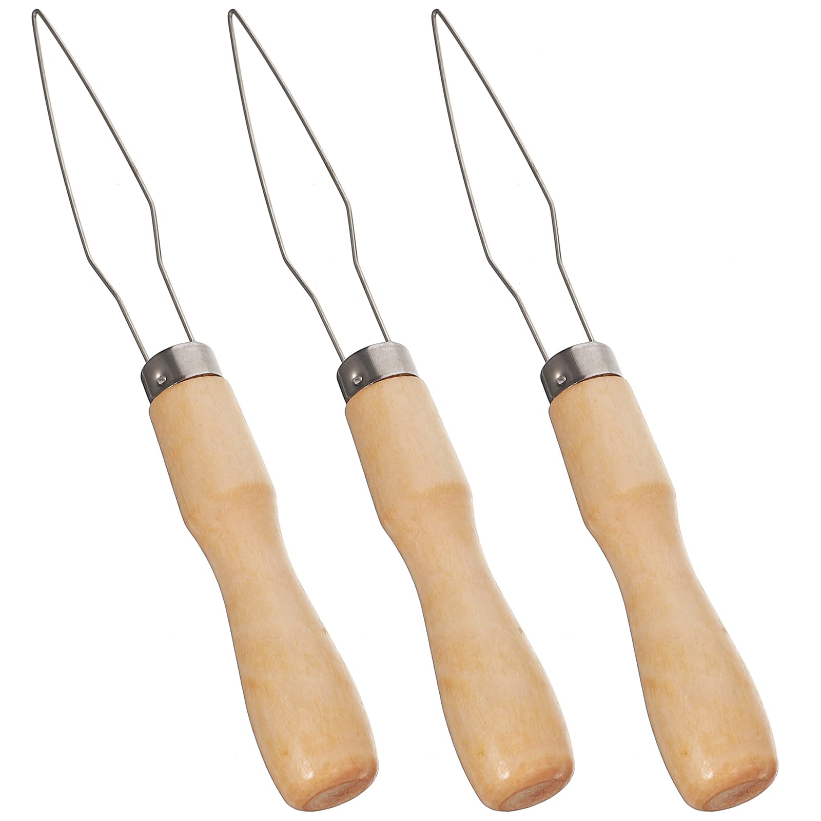 Healifty Button Hook Helper 3Pcs Wooden Handle Clamping Device for Easy One-Handed Buttoning Button Assist Device for Elderly Men and Women