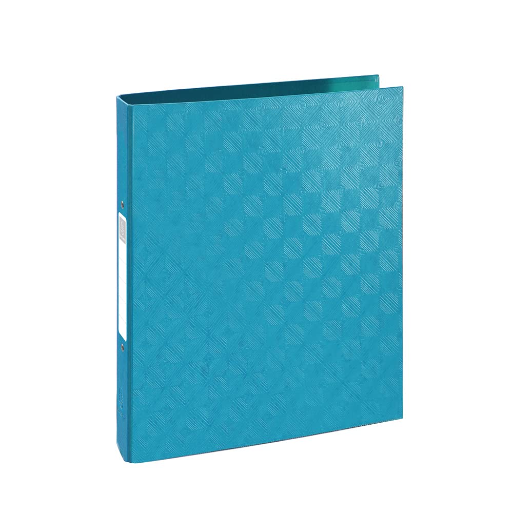 Exacompta - ref. 54927E - 1 rigid embossed film binder 1928 - 2 round rings, diameter 30 mm - Spine 40 mm - External dimensions: 32 x 26 cm - A4 file format - Colour: turquoise