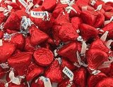Hershey's Kisses Milk Chocolate Party Candy, Red Foil (Pack of 2 Pounds)
