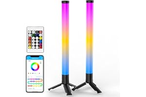 TJOY 360° Smart Light Bars, TV Backlight with Music Sync, USB Powered RGB Light Bar, LED Game Lights on Desk, Ambient Lighting for PC, Gaming Decoration(Black, Plastic Material)