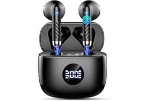 JXREV Wireless Earbuds, Bluetooth 5.4 Headphones HiFi Stereo, in Ear Earphones with 4 ENC Noise Cancelling Mics, 40H Playback Ear Buds with Mini Case, IP7 Waterproof Headset with LED Display, USB C Charging