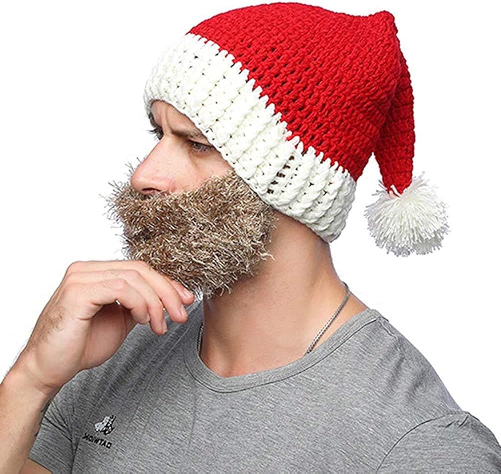 XRDSS Unisex Christmas Beanie Hat Winter Warm Knitted Santa Hat (Brown Christmas Beanie
