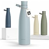 LARS NYSØM Stainless Steel Insulated Water Bottle 25oz 34oz | Insulated Thermo Flask for Hot and Cold Beverages | Leakproof Drinking Bottle (Sky Blue, 33.9oz)