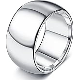 Florideco Stainless Steel Ring Wedding Bands for Women Mens Ring Wedding Band Plain Dome High Polished Size 6 to 10