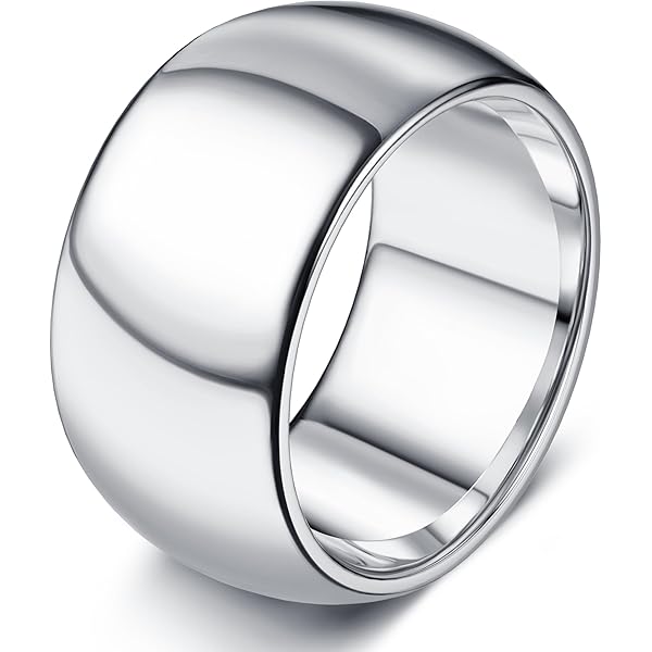 Amazon.com: Sterling Silver 19mm Plain Wide Cigar Band Ring - Size