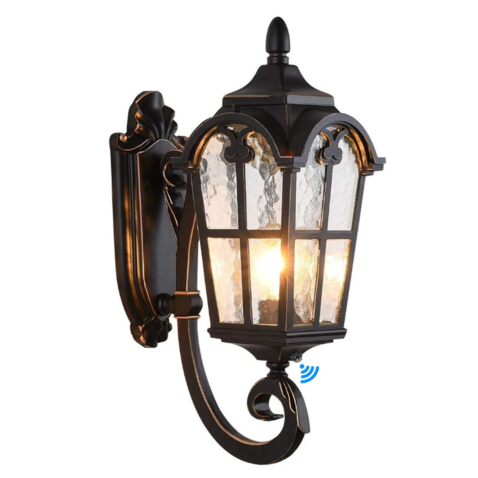 Photo 1 of LONEDRUID Dusk to Dawn Sensor Outdoor Wall Light Fixtures Black Roman 17.71" H Exterior Wall Lantern Waterproof Sconce Porch Lights Wall Mount for House Garage Doorway, ETL Listed