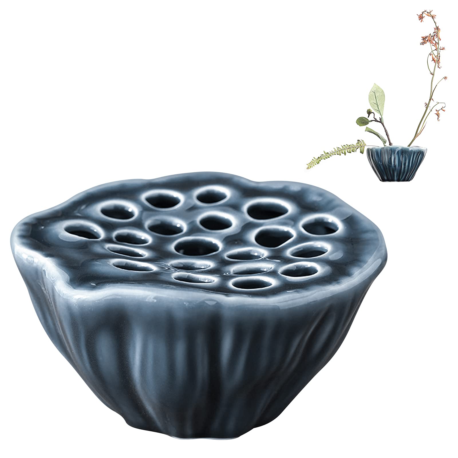 CRAFFANCY Flower Arranging Vase, 1 Piece Lotus Shaped Ceramic Flower Pot Lotus Pod Floral Arrangement Art For Home Office Decoration