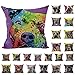 Sunward 2017 Dog Style Cotton Linen Canvas Decorative Square Throw Pillow Cover 18 x 18 (O)