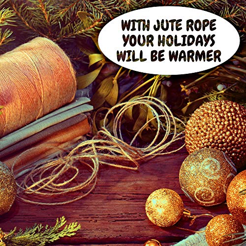 Jute Rope – Natural Jute Twine String Thin Rope for Gift Box Packing, Decorating, Gardening